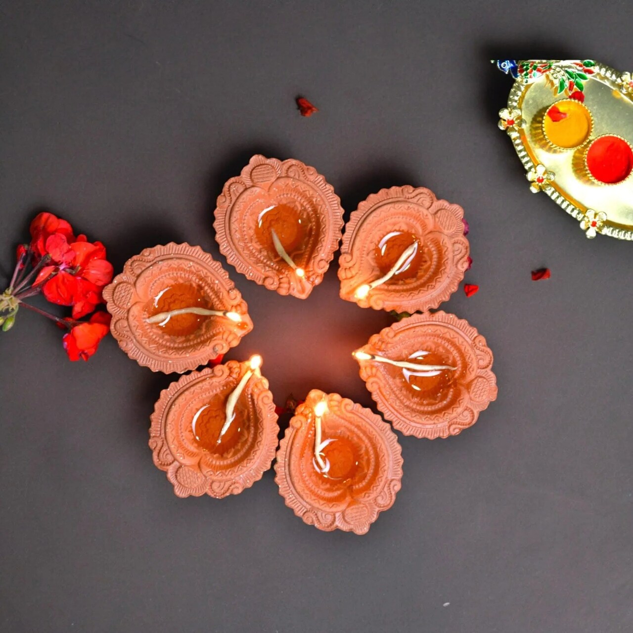Clay Diya for Pooja Terracotta Clay Diyas Diwali Decoration Puja Deepak for Home Office Temple Decor Traditional Handmade Vilakku Oil Lamps Mitti Ka Diva Deepawali Indian Gift Items